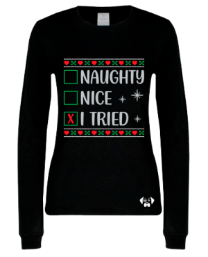 Playera ugly naughty nice tried